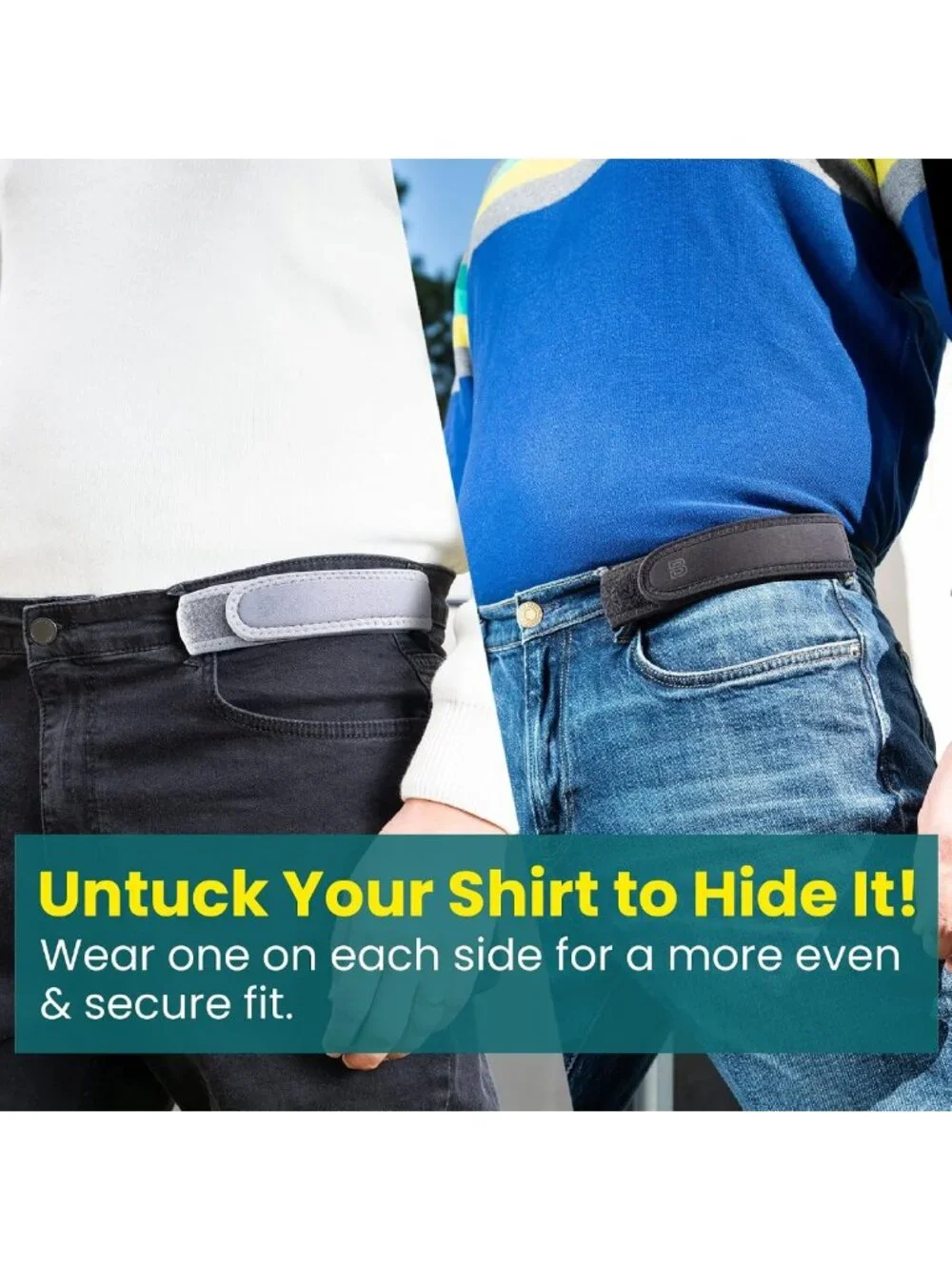 Adjustable No Buckle Invisible Belt for Men & Women - Soft Elastic Tactical